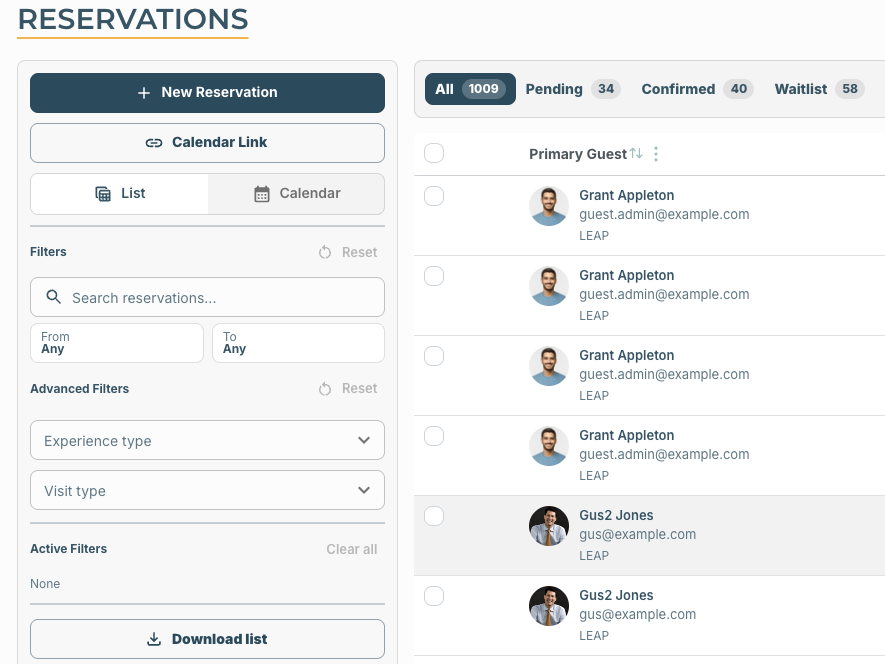 reservations list plus filters.png
